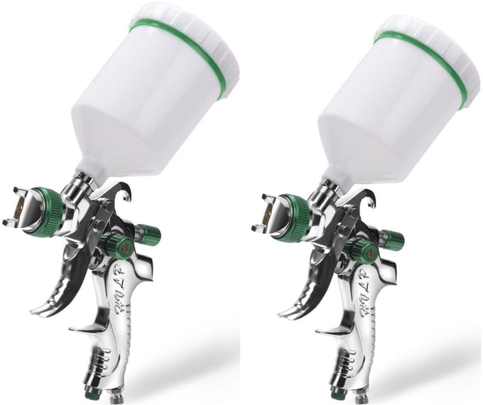 2 x Spuitpistool HVLP 1.4/1.7/2.0mm nozzle