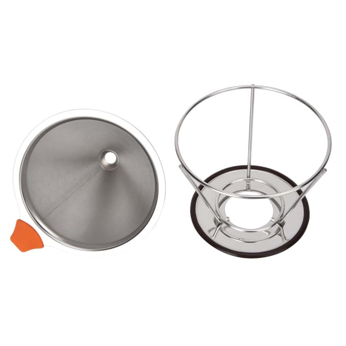 Filtre à café réutilisable en acier inoxydable avec cône en maille (125mm) gray