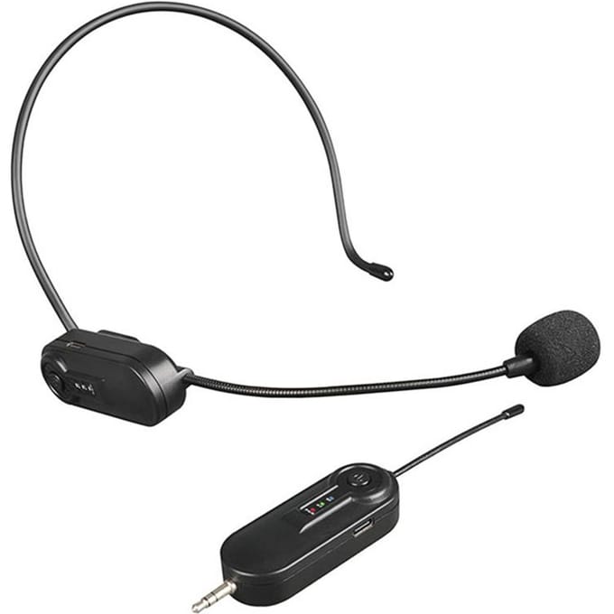 UHF Draadloze Microfoon Headset Microfoonsysteem 50M Effectieve Transmissie Ingebouwde Batterij 3.5mm TRRS zwart