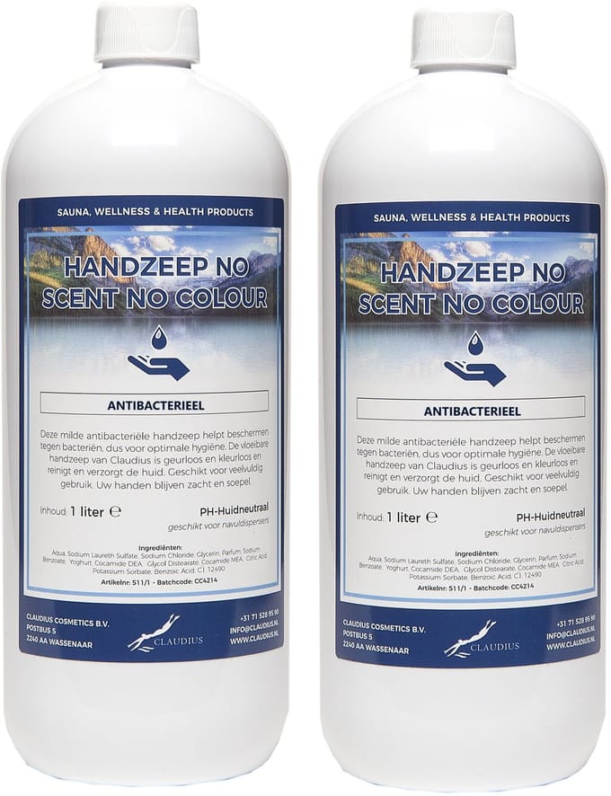 Handzeep No Scent, No Colour 1 liter - set van 2 stuks