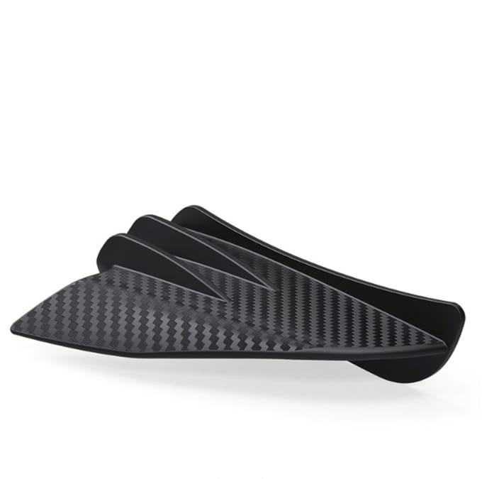 2 stuks glanzende koolstofvezellook motorfiets aerodynamische winglet zijkuip spoiler wing gray
