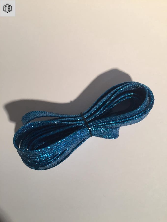 Glitter schoenveters | plat | 1 paar | 110 cm | blauw