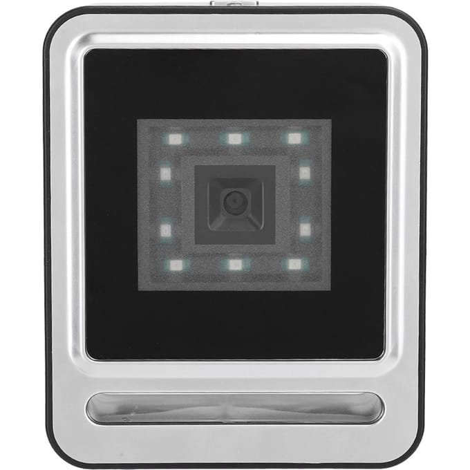 Vaste Barcodescanner 1D QR 2D Handsfree Desktop Barcodelezer met USB-kabel LED-licht zilver