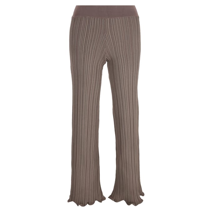 Acne Studios geribbelde gebreide broek met rechte pijpen in bruine viscose