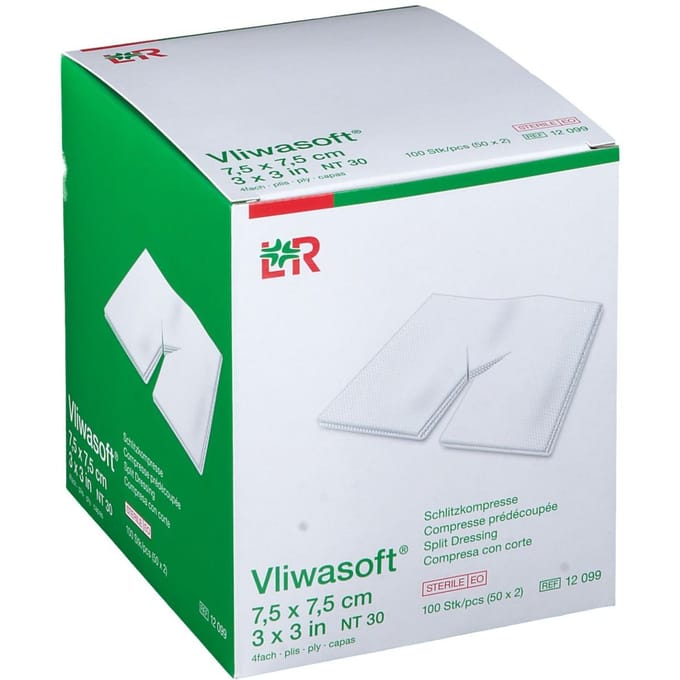 Vliwasoft Splitkompres Y-Vormig 7.5 x 7.5cm 12099 50 Compressen