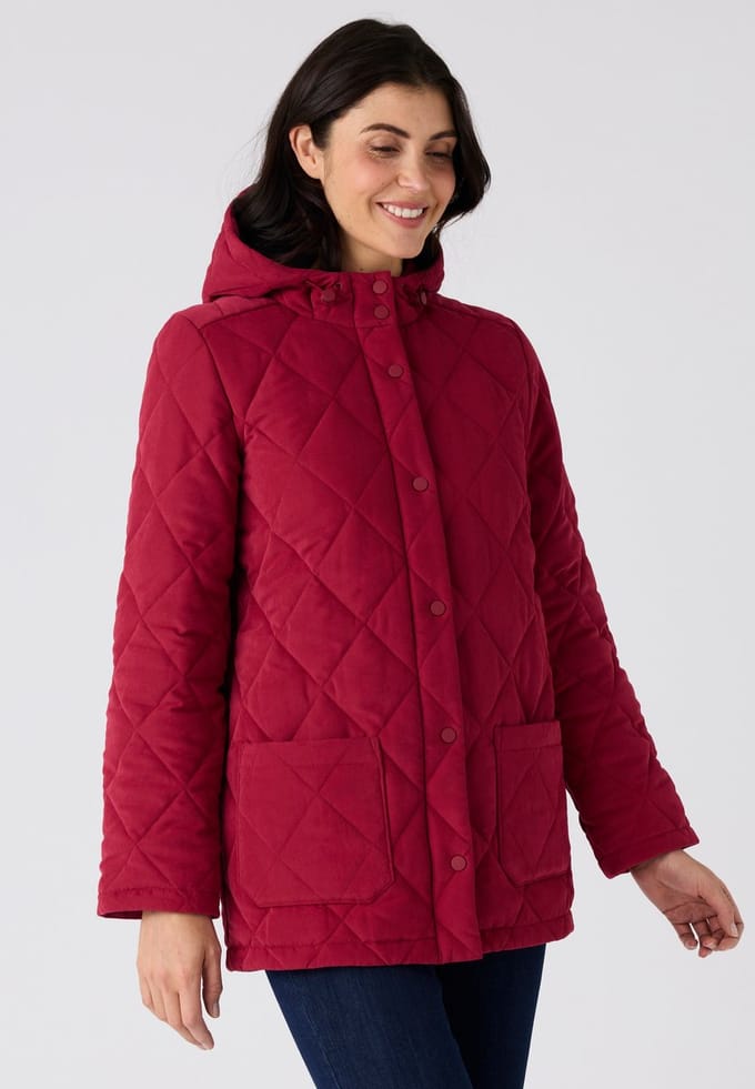 Damart - Parka gewatteerd capuchon - Dames - Rood - 38-40 (S)