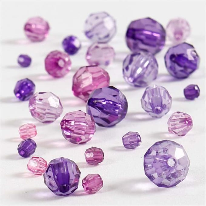 Creativ Company Faceted Beads Mix Purple 45 grams