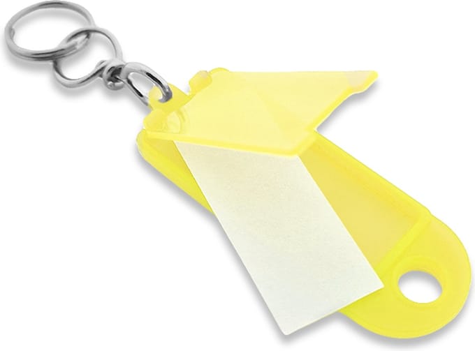 Openklapbare sleutellabels geel  60x22mm - 100 stuks