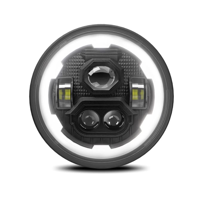 7 inch LED-koplamp Ronde koplamp met HiLo Beam, DRL en oranje richtingaanwijzer voor auto's 2 Pack zwart