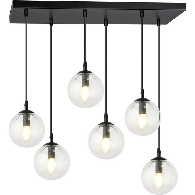 Glazen hanglamp eetkamer Cosmo 6-lichts | NADUVI Collection