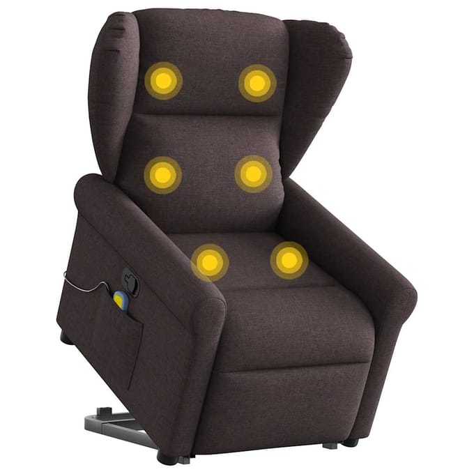 vidaXL - Sta-op-massagestoel - verstelbaar - stof - donkerbruin
