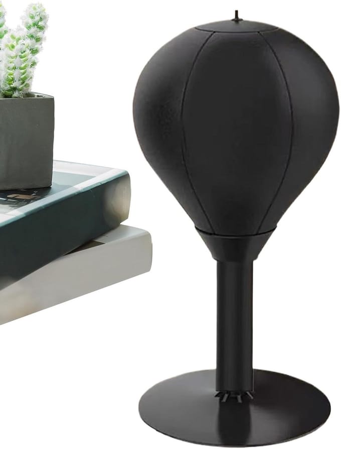 Bokszak - Bal - Stress verminderen - Sterke zuignapbasis - 40 cm - Zwart