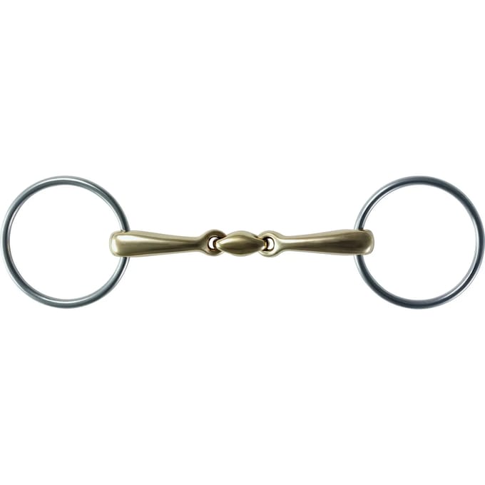Mors dubbele brisure voor paard met ringen Stübben