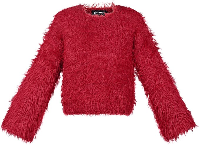 Moderne Valse Vacht Gebreide Trui met Kort Model - Rood - Maat S/M