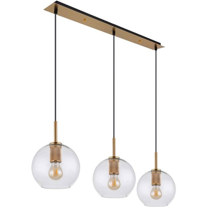 Globo - hanglamp - ADARA - brons - glas - grote eettafellamp - E27 - 15462H2