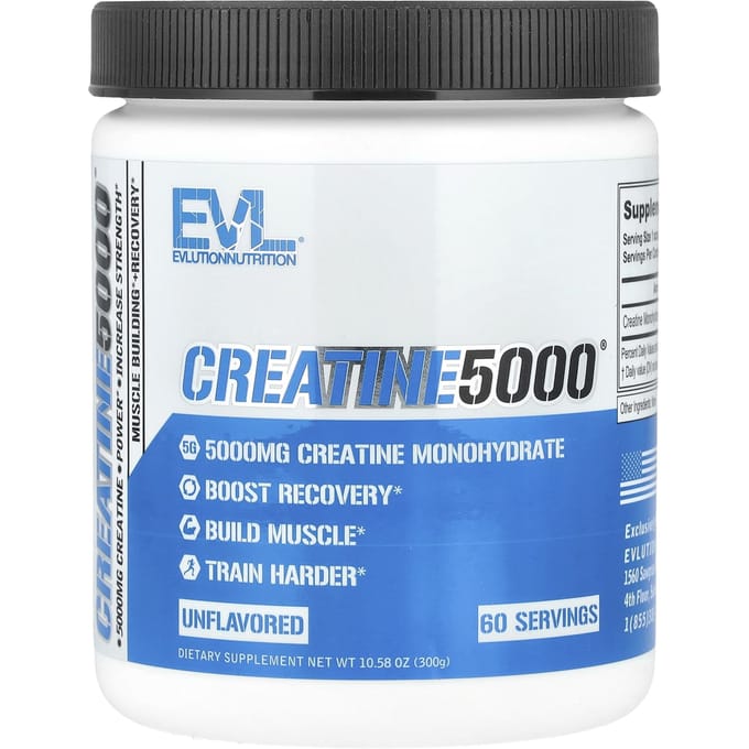 EVLution Nutrition, CREATINE5000, Zonder smaak, 10,58 oz (300 g)