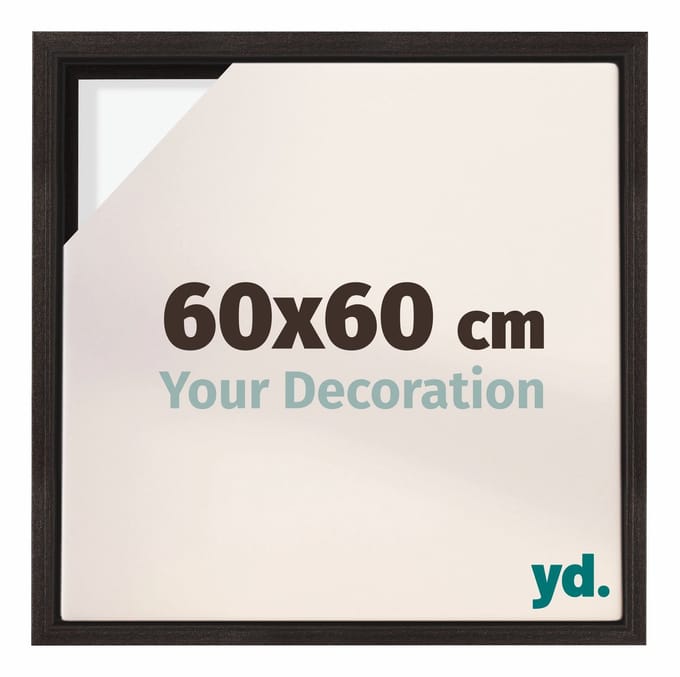 yd, Baklijst 60x60 cm Eiken Donker - Lijst voor Canvasdoek - MDF Lyon