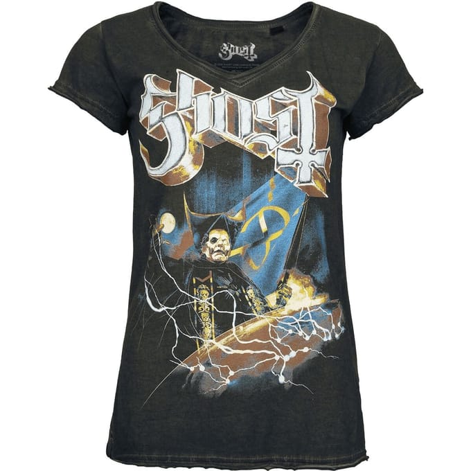 Ghost T-shirt - Lightning - L - voor Vrouwen - antraciet