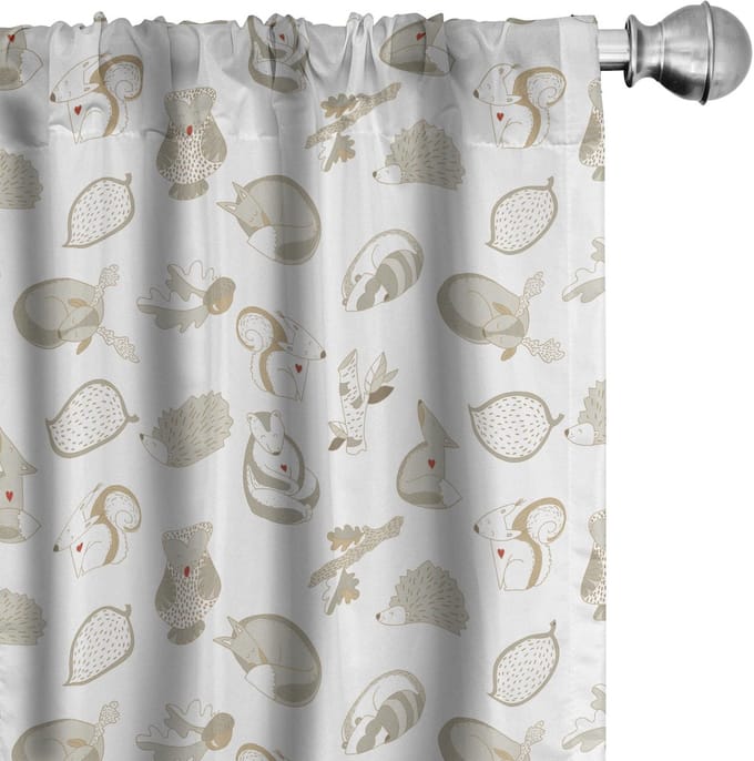 ABAKUHAUS Bosgordijnen – 2x75x175 cm – microvezel – donker