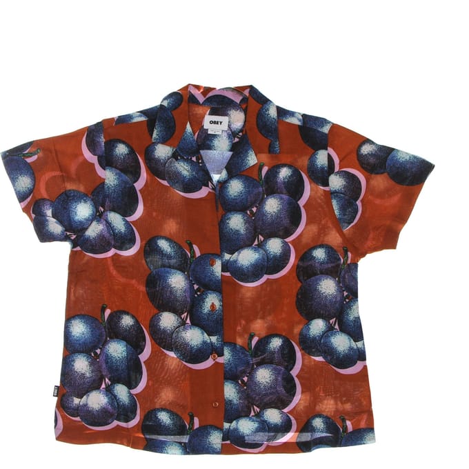 Dames shirt met korte mouwen Blueberries Relaxed shirt Bombay Brown Multi