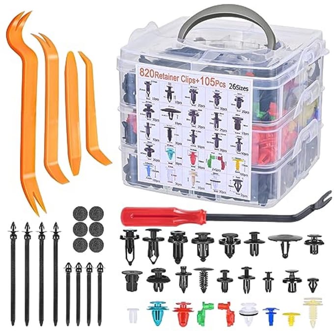 Universele autoclips set - 925 stuks met demontage gereedschap