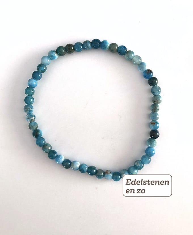 Apatiet armband kraal 4mm blauwgroen communicatie, ontwikkeling, groei