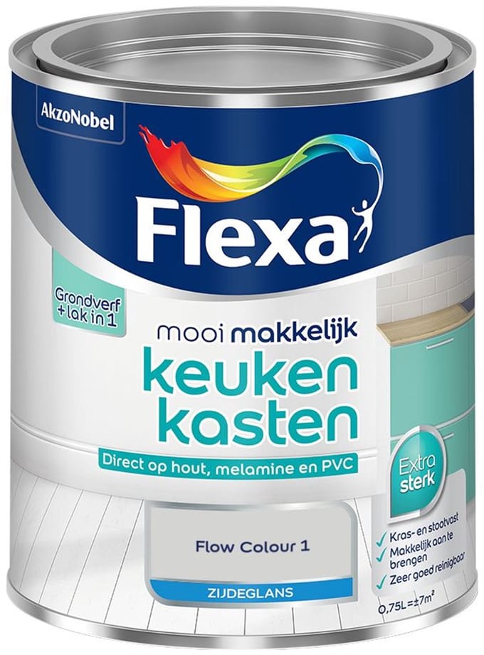 Flexa - Mooi Makkelijk Keukenkasten Zijdeglans - Flow Colour 1 - Mengverf - 750 Ml