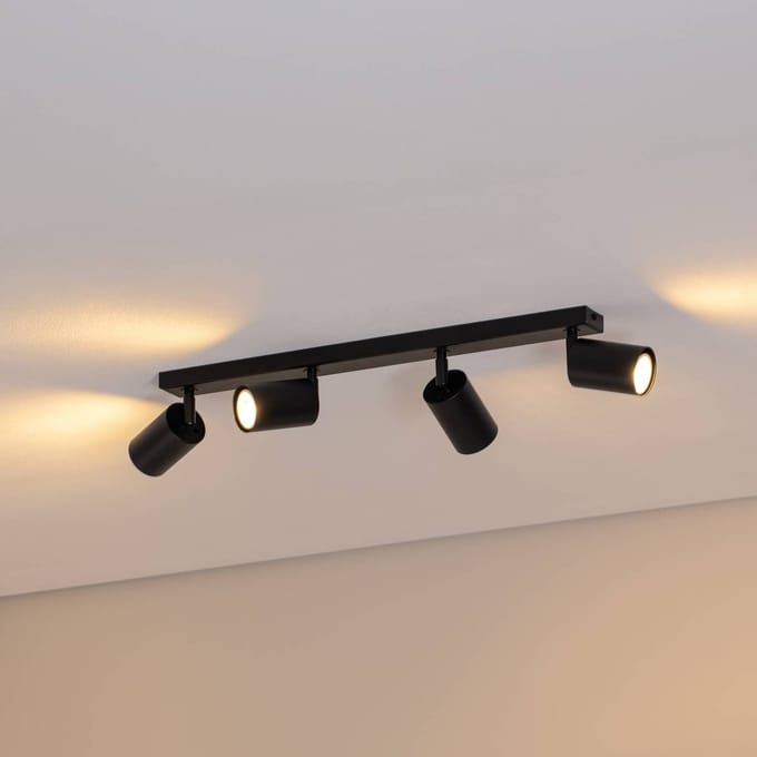 SIGMA Plafondspot Zoom, 4-lamps, zwart