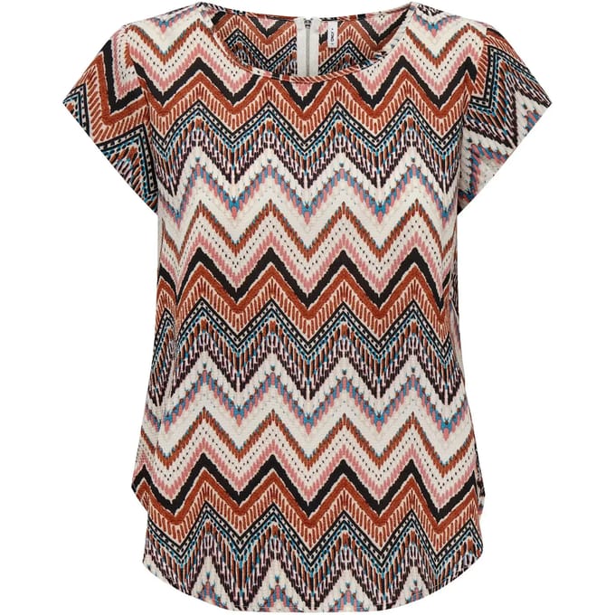 Only Vic S/S AOP Top Dames - Maat S (36)