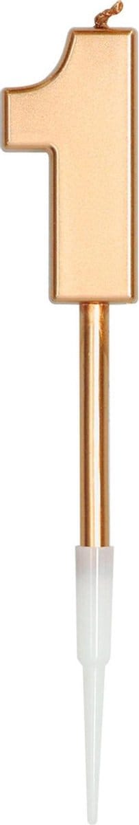 Folat - Verjaardagskaars 1 Brons Metallic
