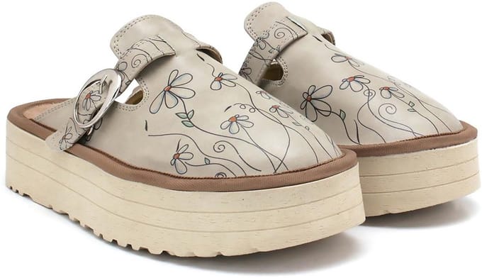 GOBY - Daisy's - Clogs - Slippers - Hoge kwaliteit - Handmade - Maat 39