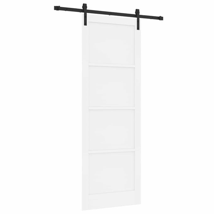 vidaXL - Schuifdeur - Wit - 83 - x - 232 - cm - Massief - grenenhout