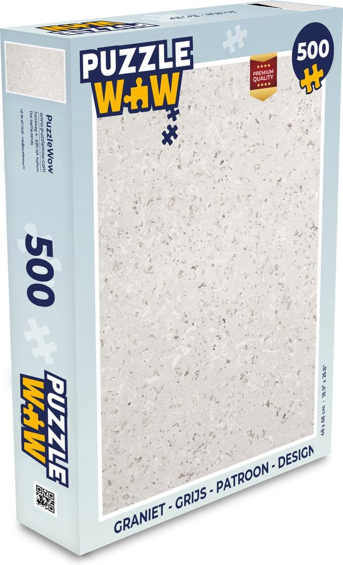 Puzzel Graniet - Grijs - Patroon - Design - Wit - Legpuzzel - Puzzel 500 stukjes