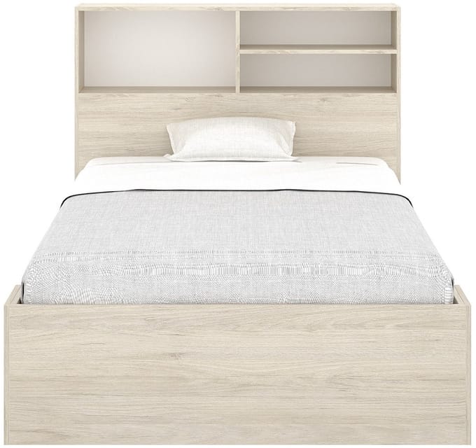 Vente-unique Bedframe hout natuurlijk licht, wit 120 x 190 cm