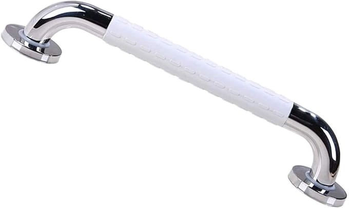 Veiligheidsgreep Douche - Steunleuning Badkamer - Extra Stabiliteit - Antislip Nylon - Tot 88 cm - Chroom Wit