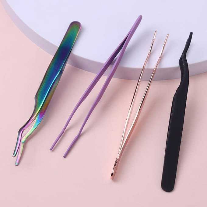 Valse Wimper Pincet Valse Wimpers Applicator Rvs Wimper Extension Curler Nipper Clip Klem Makeup Tools rosé gouden kleur