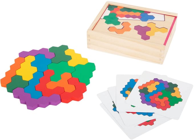 Small Foot - Wooden Shape Puzzle Hexagon Hout