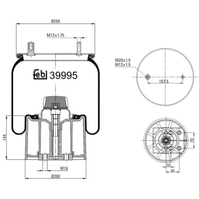 Veerbalg, luchtvering FEBI BILSTEIN 39995
