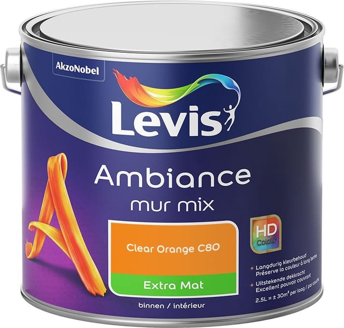 Levis - Ambiance Mur Extra Mat Mix - Clear Orange C80 - Mengverf - 2,5 L