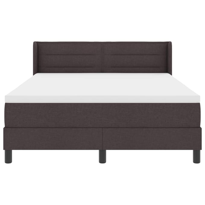 vidaXL - Boxspring - bed - met - hoofdeinde - Donkerbruin - 200 - x - 140 - cm - Stof