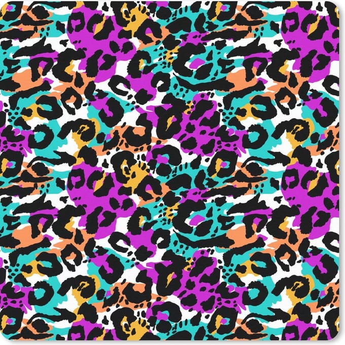 Muismat 20x20 cm - Mousepad Panterprint - Kleur - Vlekken - Muismatten