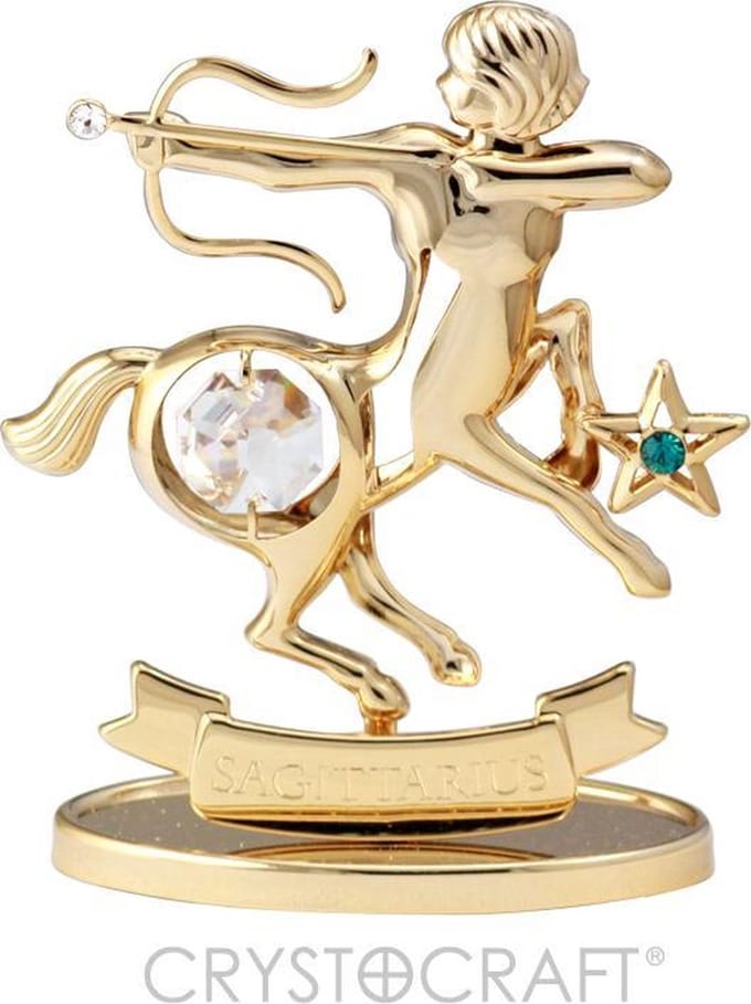 Sterrenbeeld Sagittarius (Boogschutter) 24 k verguld met Swarovski kristallen