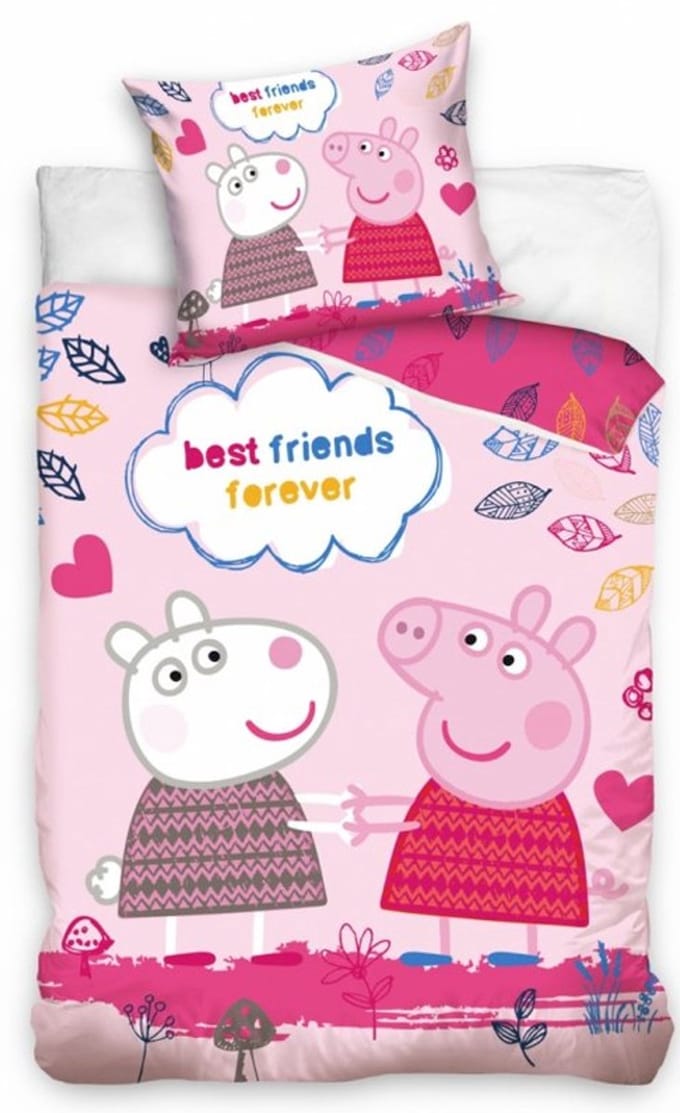Peppa Pig dekbedovertrek best friends forever 140 x 200 cm - 60x70cm