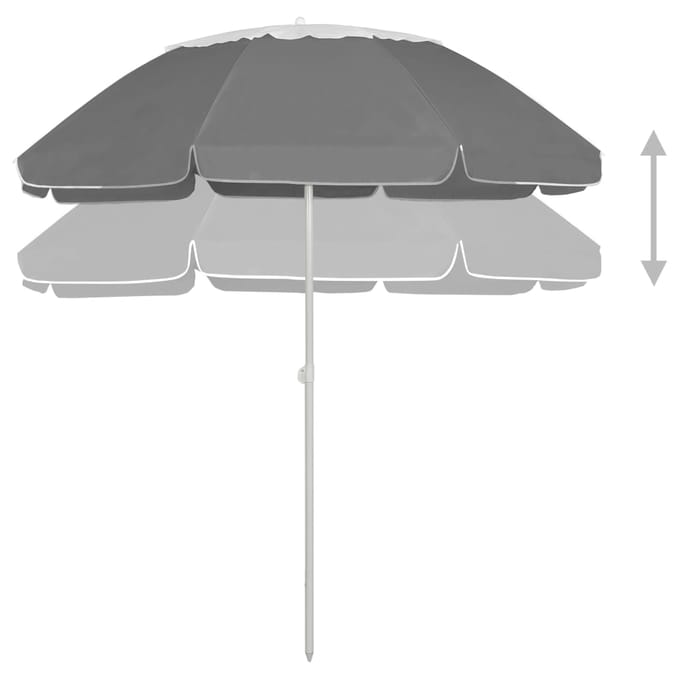 vidaXL - Strandparasol - 300 - cm - antracietkleurig