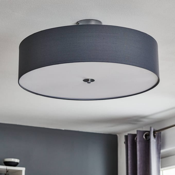 Brilliant Plafondlamp Andria, 60 cm, lichtgrijs