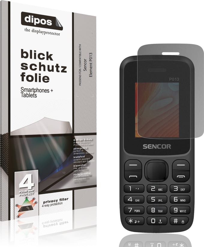 dipos – Matte Privacy Screenprotector geschikt voor Sencor Element P013 | Anti-Spy Beschermfolie