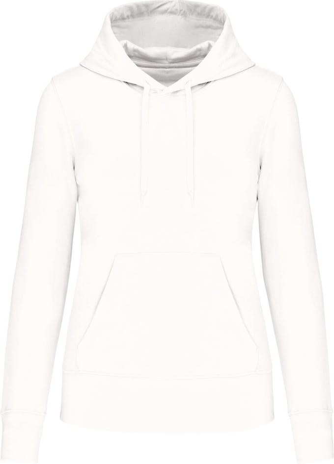 Kariban Ecologische damessweater met capuchon K4028 - White - M