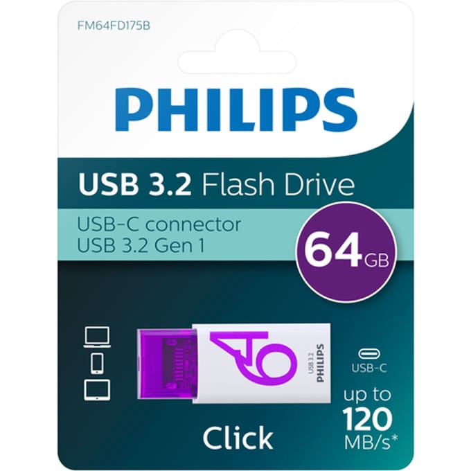 Philips FM64FD175B- USB 3.2 GEN 1 - USB-C click serie - 64GB