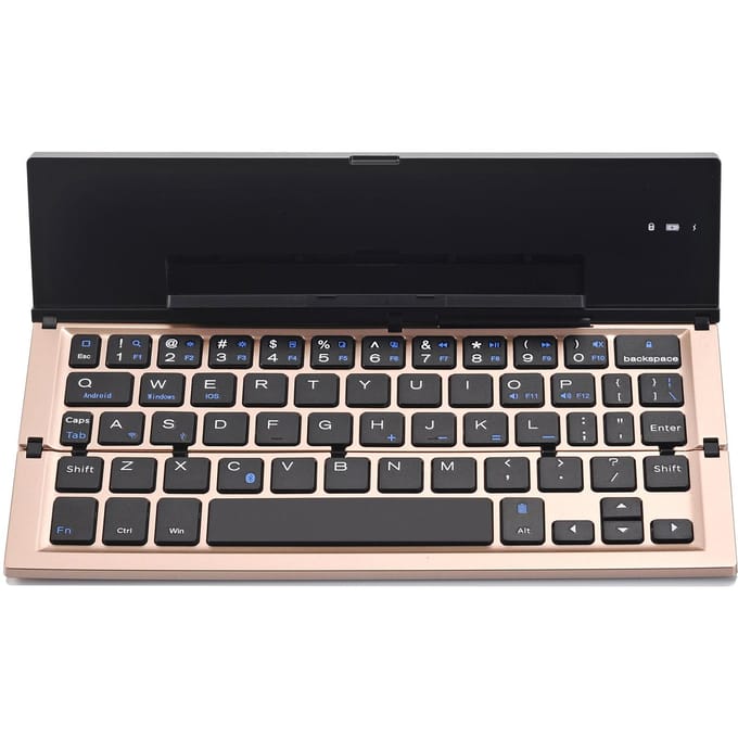 Mini Opvouwbaar BT Toetsenbord Draagbaar voor iPad Smartphones goud