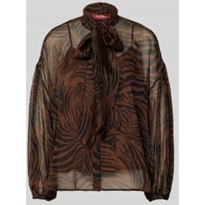 relaxed fit zijden blouse met strik model 'BALLATA'